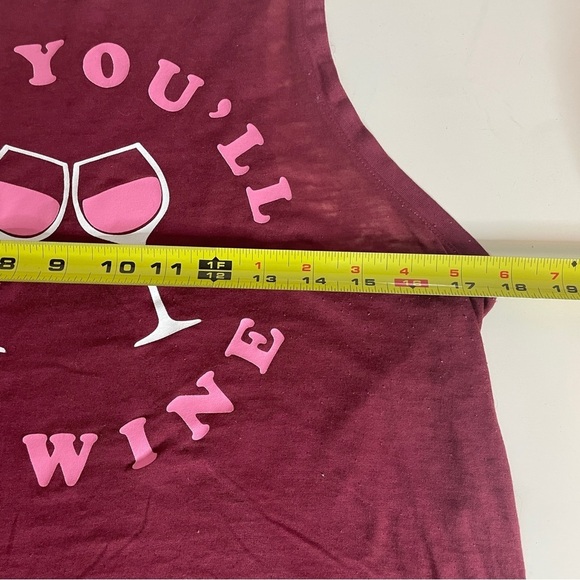 Fifth Sun Women’s “Say You’ll Be Wine” Tank Top Burgundy Pink Size M Pink - Picture 6 of 8